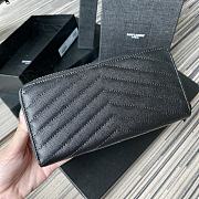 YSL MONOGRAM ZIP AROUND WALLET BLACK & BLACK METAL 358094 SIZE 19 CM - 5