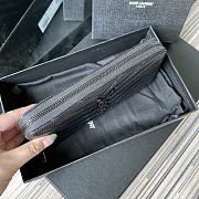 YSL MONOGRAM ZIP AROUND WALLET BLACK & BLACK METAL 358094 SIZE 19 CM - 6