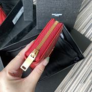 YSL MONOGRAM ZIP AROUND WALLET RED & GOLD-TONE METAL 358094 SIZE 19 CM - 6