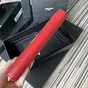 YSL MONOGRAM ZIP AROUND WALLET RED & GOLD-TONE METAL 358094 SIZE 19 CM - 5