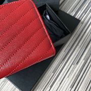 YSL MONOGRAM ZIP AROUND WALLET RED & GOLD-TONE METAL 358094 SIZE 19 CM - 4
