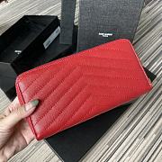 YSL MONOGRAM ZIP AROUND WALLET RED & GOLD-TONE METAL 358094 SIZE 19 CM - 3