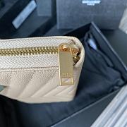 YSL MONOGRAM ZIP AROUND WALLET CREAM & GOLD-TONE METAL 358094 SIZE 19 CM - 6