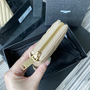 YSL MONOGRAM ZIP AROUND WALLET CREAM & GOLD-TONE METAL 358094 SIZE 19 CM - 5