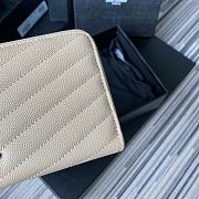 YSL MONOGRAM ZIP AROUND WALLET CREAM & GOLD-TONE METAL 358094 SIZE 19 CM - 4