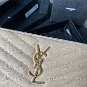 YSL MONOGRAM ZIP AROUND WALLET CREAM & GOLD-TONE METAL 358094 SIZE 19 CM - 2