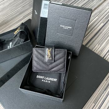 YSL MONOGRAM BUSINESS CARD GOLD-TONE METAL 607907 SIZE 10 CM