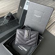YSL MONOGRAM BUSINESS CARD SILVER-TONE METAL 607907 SIZE 10 CM - 1