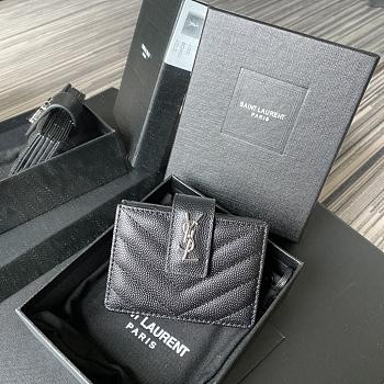 YSL MONOGRAM BUSINESS CARD SILVER-TONE METAL 607907 SIZE 10 CM