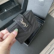 YSL MONOGRAM BUSINESS CARD SILVER-TONE METAL 607907 SIZE 10 CM - 5