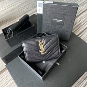 YSL MONOGRAM SMALL WALLET BLACK & GOLD-TONE METAL 414404 SIZE 13.5 CM - 1