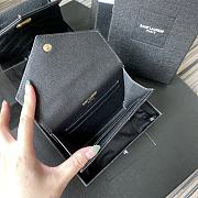 YSL MONOGRAM SMALL WALLET BLACK & GOLD-TONE METAL 414404 SIZE 13.5 CM - 5