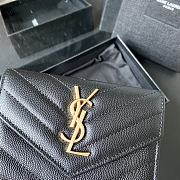 YSL MONOGRAM SMALL WALLET BLACK & GOLD-TONE METAL 414404 SIZE 13.5 CM - 3