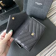 YSL MONOGRAM SMALL WALLET BLACK & GOLD-TONE METAL 414404 SIZE 13.5 CM - 4