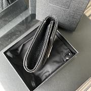 YSL MONOGRAM SMALL WALLET BLACK & SILVER-TONE METAL 414404 SIZE 13.5 CM - 2