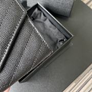 YSL MONOGRAM SMALL WALLET BLACK & SILVER-TONE METAL 414404 SIZE 13.5 CM - 3