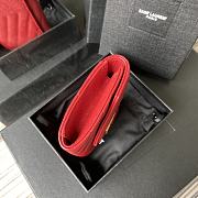 YSL MONOGRAM SMALL WALLET RED & GOLD-TONE METAL 414404 SIZE 13.5 CM - 2