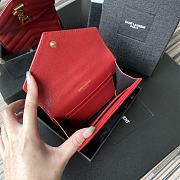 YSL MONOGRAM SMALL WALLET RED & GOLD-TONE METAL 414404 SIZE 13.5 CM - 4
