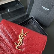 YSL MONOGRAM SMALL WALLET RED & GOLD-TONE METAL 414404 SIZE 13.5 CM - 6