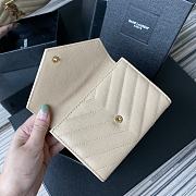 YSL MONOGRAM SMALL WALLET CREAM & GOLD-TONE METAL 414404 SIZE 13.5 CM - 4