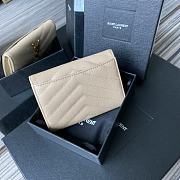 YSL MONOGRAM SMALL WALLET CREAM & GOLD-TONE METAL 414404 SIZE 13.5 CM - 6