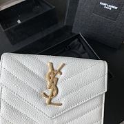 YSL MONOGRAM SMALL WALLET WHITE & GOLD-TONE METAL 414404 SIZE 13.5 CM - 2