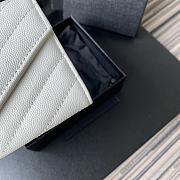 YSL MONOGRAM SMALL WALLET WHITE & GOLD-TONE METAL 414404 SIZE 13.5 CM - 3