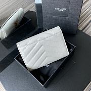 YSL MONOGRAM SMALL WALLET WHITE & GOLD-TONE METAL 414404 SIZE 13.5 CM - 6