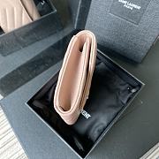 YSL MONOGRAM SMALL WALLET PEACH & GOLD-TONE METAL 414404 SIZE 13.5 CM - 2