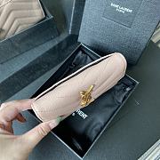 YSL MONOGRAM SMALL WALLET PEACH & GOLD-TONE METAL 414404 SIZE 13.5 CM - 4