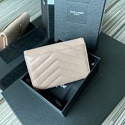 YSL MONOGRAM SMALL WALLET PEACH & GOLD-TONE METAL 414404 SIZE 13.5 CM - 5