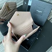 YSL MONOGRAM SMALL WALLET PEACH & GOLD-TONE METAL 414404 SIZE 13.5 CM - 6