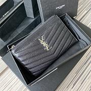 YSL MONOGRAM BILL POUCH SILVER METAL 636312 SIZE 20 CM - 1