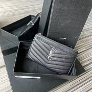 YSL MONOGRAM BILL POUCH SILVER METAL 636312 SIZE 20 CM - 3