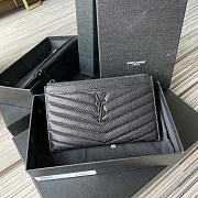 YSL MONOGRAM BILL POUCH BLACK METAL 636312 SIZE 20 CM - 1
