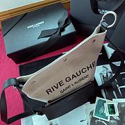 YSL RIVE GAUCHE BUCKET BAG BLACK LEATHER TRIM 669299 SIZE 20 CM - 4