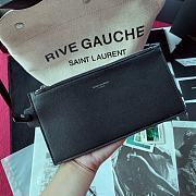YSL RIVE GAUCHE BUCKET BAG BLACK LEATHER TRIM 669299 SIZE 20 CM - 3