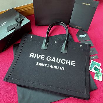 YSL RIVE GAUCHE LARGE TOTE BAG BLACK 509415 SIZE 48 CM