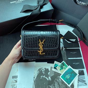 YSL SOLFERINO SMALL SATCHEL CROCODILE PATTERN 634306 SIZE 19 CM