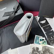 YSL KATE CLUTCH SMOOTH LEATHER SILVER 326079 SIZE 27 x 12.5 x 5 CM - 6