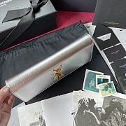 YSL KATE CLUTCH SMOOTH LEATHER SILVER 326079 SIZE 27 x 12.5 x 5 CM - 5