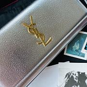 YSL KATE CLUTCH SMOOTH LEATHER SILVER 326079 SIZE 27 x 12.5 x 5 CM - 2
