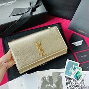 YSL KATE SMALL CLUTCH BAG SMOOTH LEATHER GOLD 326076 SIZE 24 CM - 1