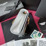 YSL KATE SMALL CLUTCH BAG SMOOTH LEATHER SILVER 326076 SIZE 24 CM - 6
