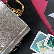 YSL KATE SMALL CLUTCH BAG SMOOTH LEATHER SILVER 326076 SIZE 24 CM - 3