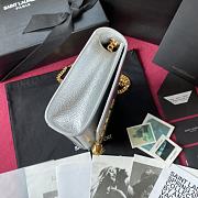 YSL KATE SMALL CLUTCH BAG WITH TASSEL SILVER 326076 SIZE 24 CM - 6
