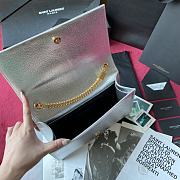 YSL KATE SMALL CLUTCH BAG WITH TASSEL SILVER 326076 SIZE 24 CM - 5