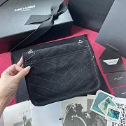 YSL NIKI BABY IN FROSTED LEATHER BLACK 533037 SIZE 22 CM  - 5