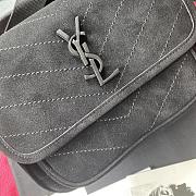 YSL NIKI BABY IN FROSTED LEATHER BLACK 533037 SIZE 22 CM  - 6