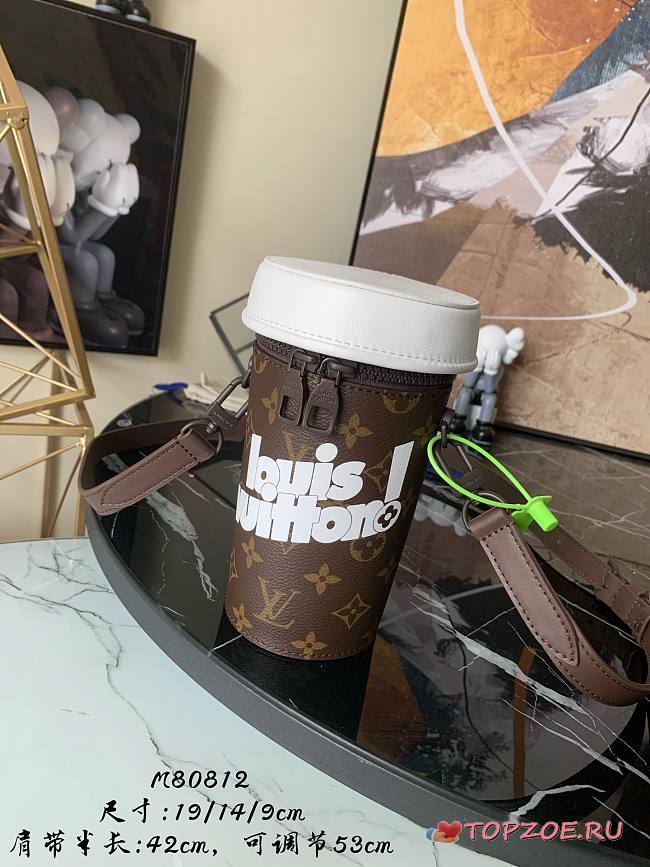LV COFFEE CUP POUCH M80812 SIZE 19 x 14 x 9 CM - 1